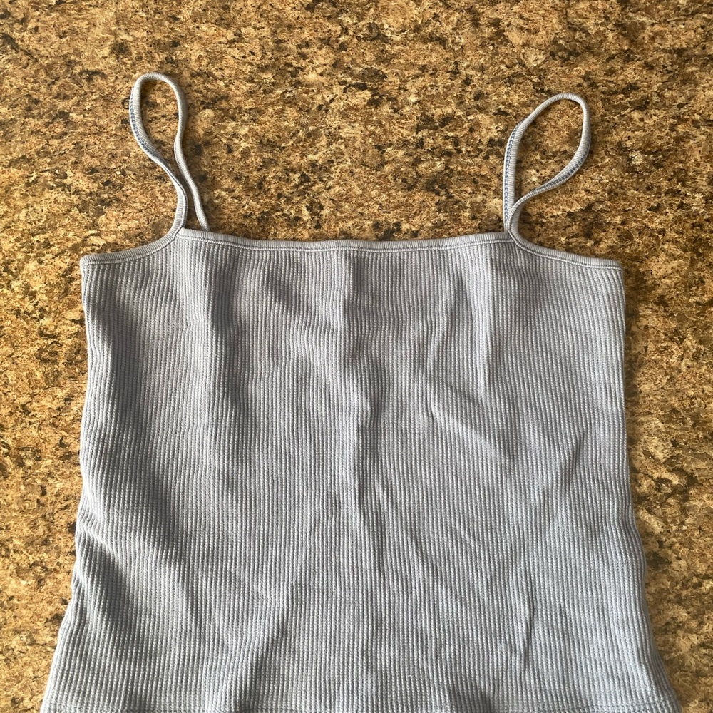 Gray Ribbed Women's Top